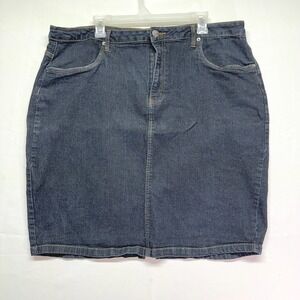 Hybrid & Company Dark‎ Wash Denim Pencil Skirt Womens Size 22